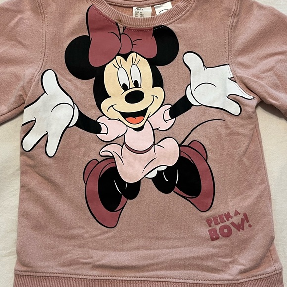 SOLD✨H&M Disney Minnie Mouse Sweatshirt Set (Size 12-18M) Blush Pink Polka Dot - Picture 7 of 12